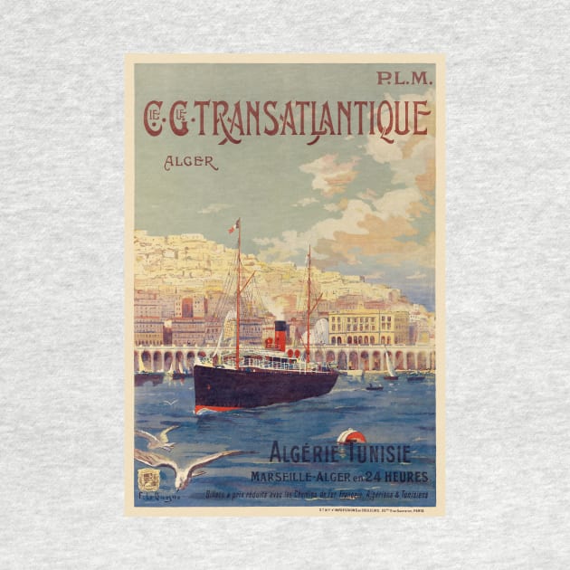 Transatlantique Alger Vintage Poster 1901 by vintagetreasure